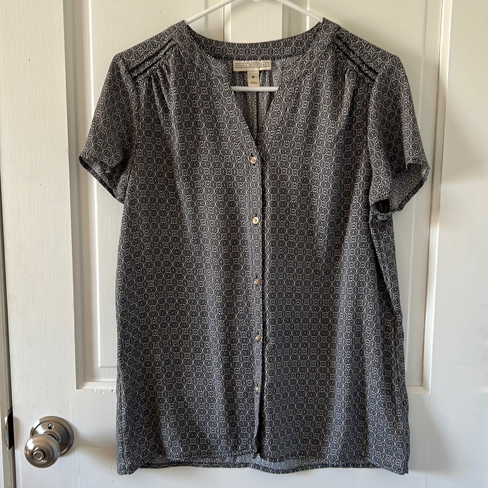 Dana Buchman Short Sleeve Womens Blouse Sz M Eclectic Grandpa